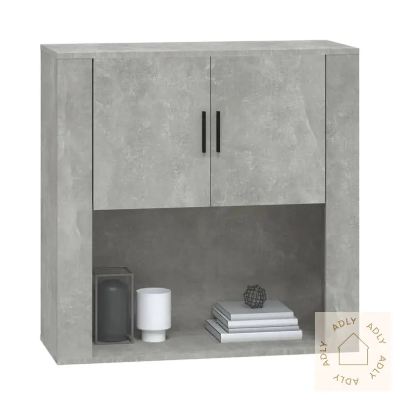 Veggskap Betonggrå 80X33X80 Cm Konstruert Tre