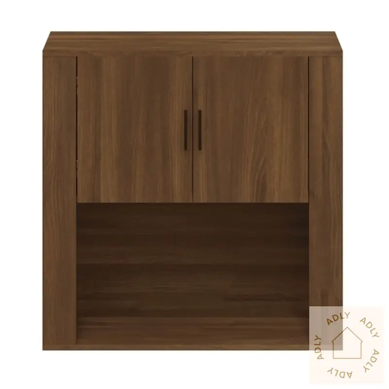 Veggskap Brun Eik 80X33X80 Cm Konstruert Tre