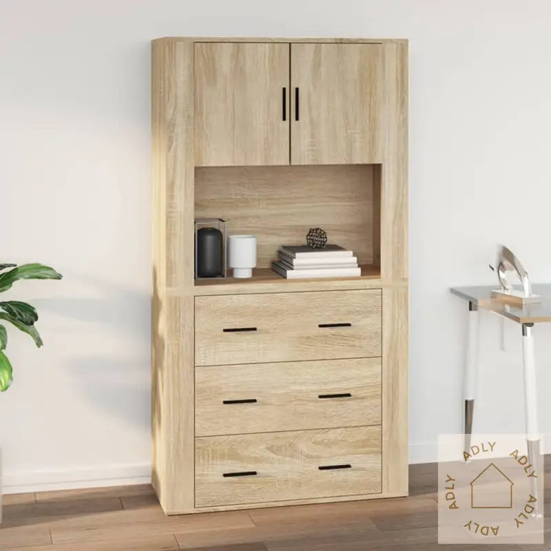 Veggskap Sonoma Eik 80X33X80 Cm Konstruert Tre