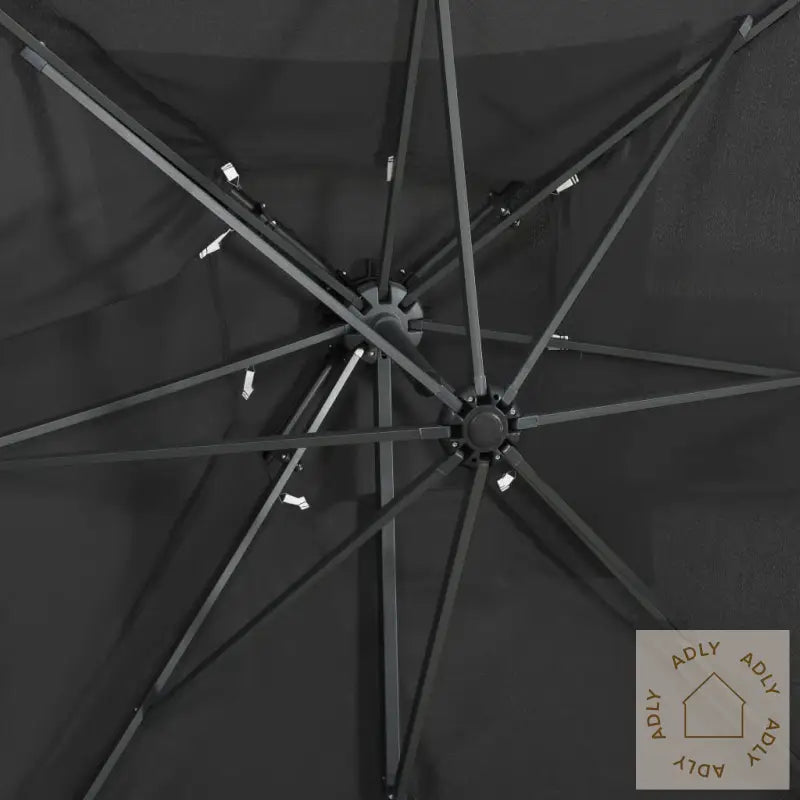 Hengende Hageparasoll Med Dobbel Topp Antrasitt 250X250 Cm