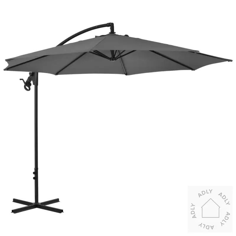 Hengende Hageparasoll Med Trestang 300 Cm Antrasitt