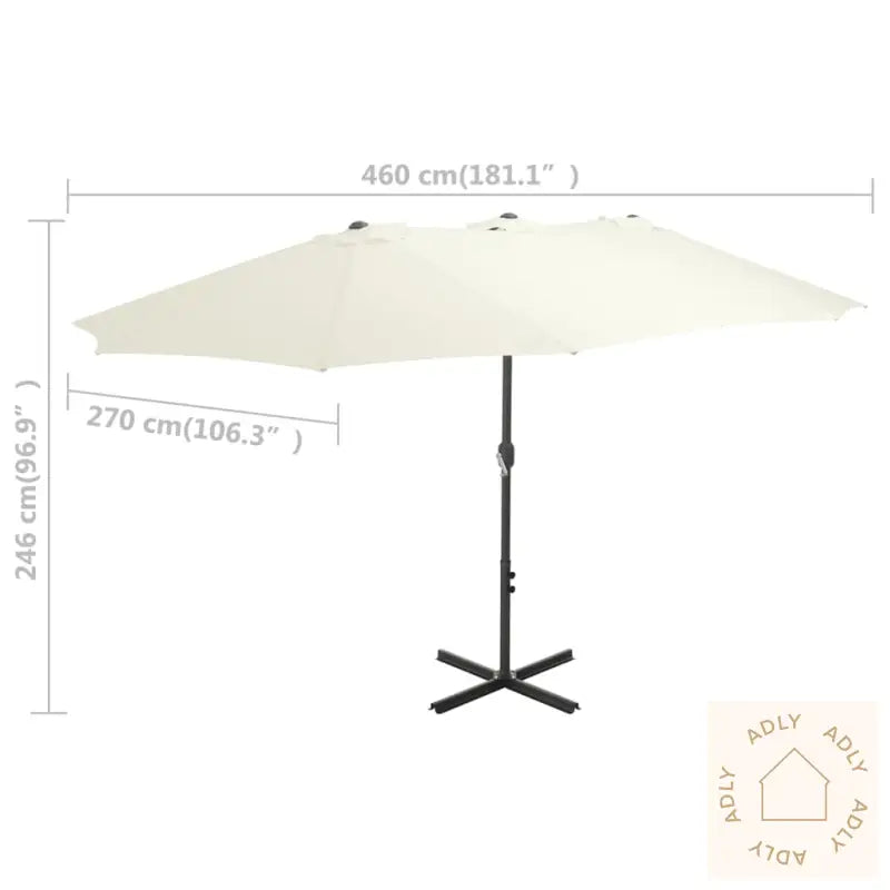 Parasoll Med Aluminiumsstang 460X270 Cm Sand