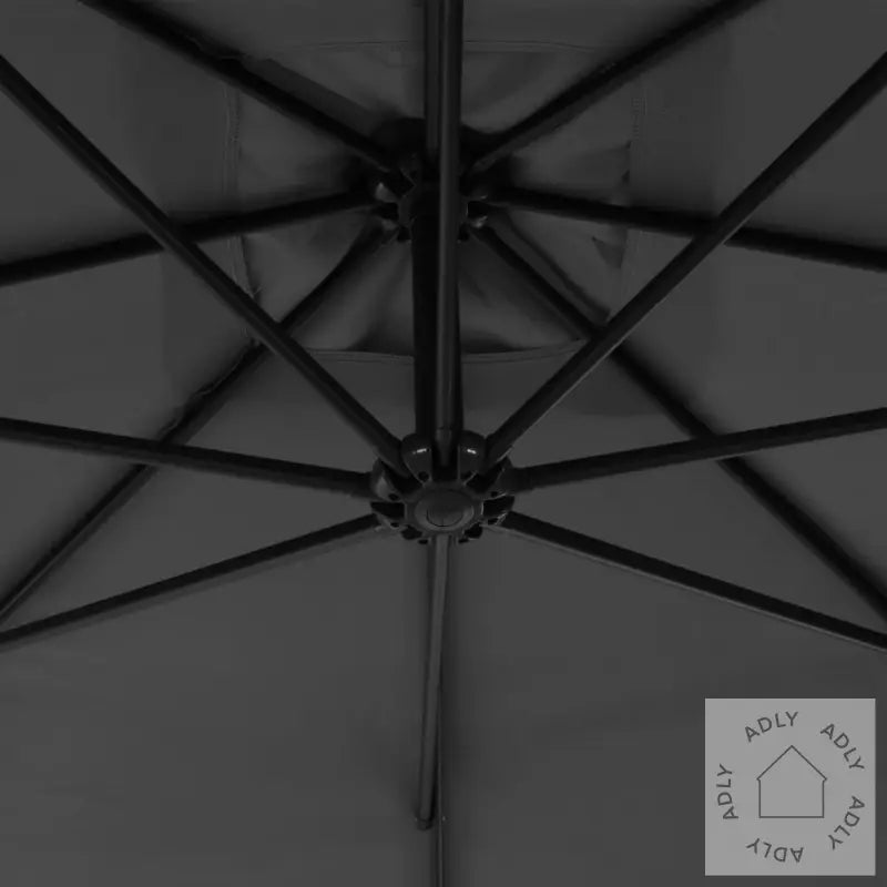 Hengende Hageparasoll Med Trestang 300 Cm Antrasitt