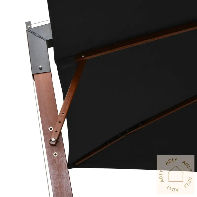 Hengende Hageparasoll Med Stolpe Svart 3X3 M Heltre Gran