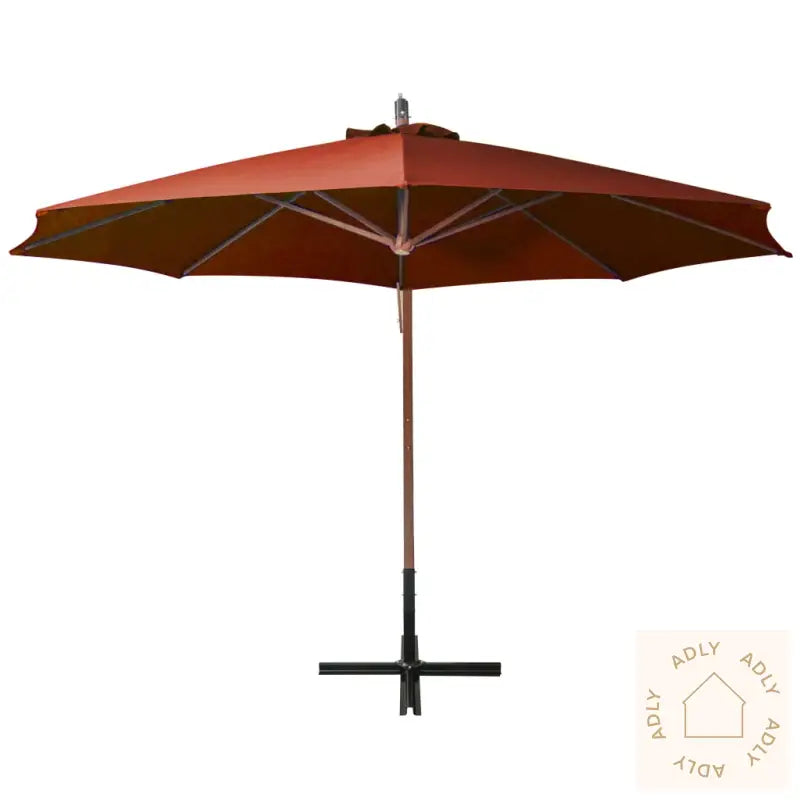 Hengende Hageparasoll Stolpe Terrakotta 3,5X2,9 M Heltre Gran