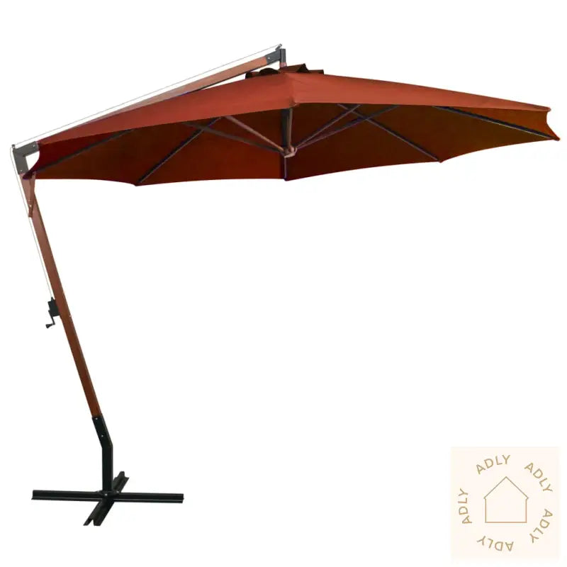 Hengende Hageparasoll Stolpe Terrakotta 3,5X2,9 M Heltre Gran