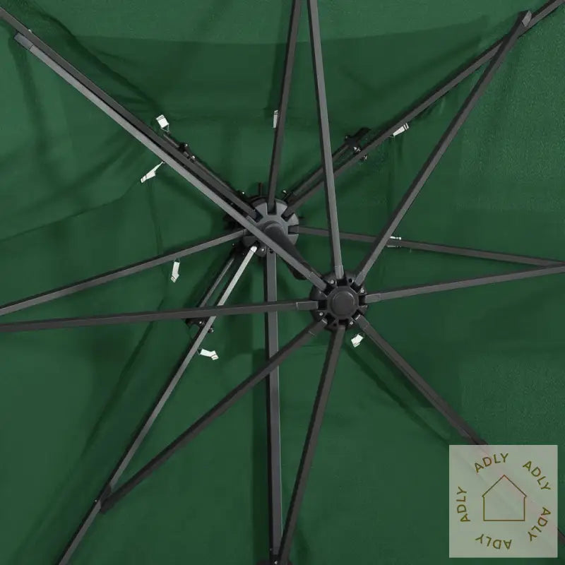 Hengende Hageparasoll Med Dobbel Topp Grønn 250X250 Cm