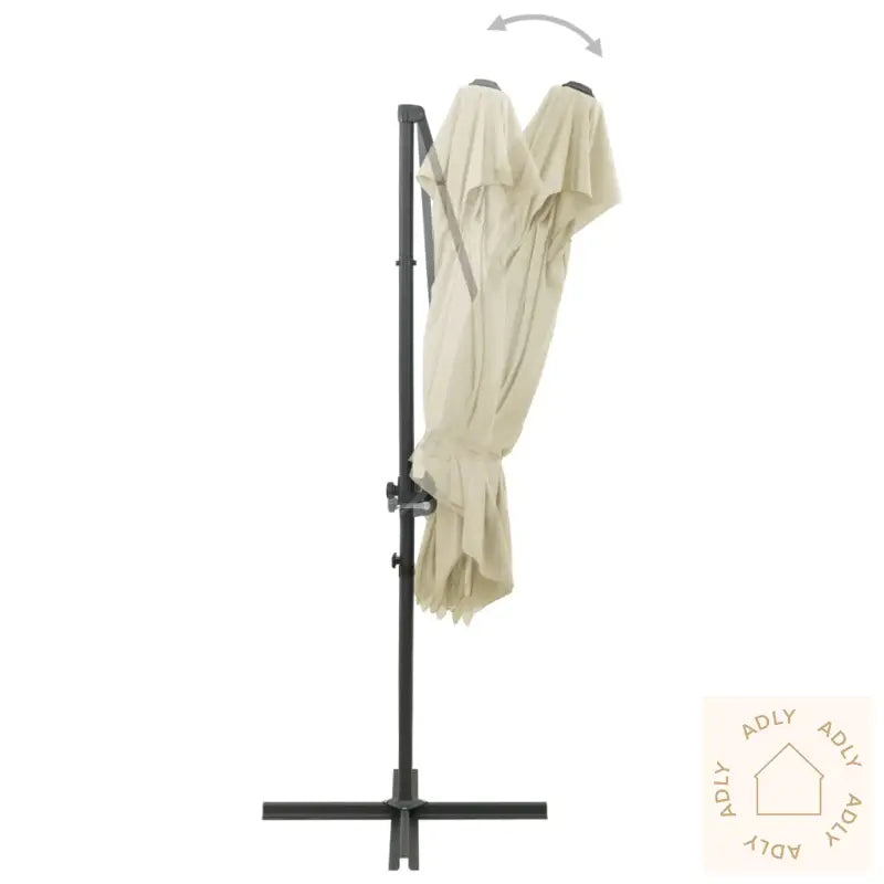 Hengende Hageparasoll Med Dobbel Topp Sand 250X250 Cm