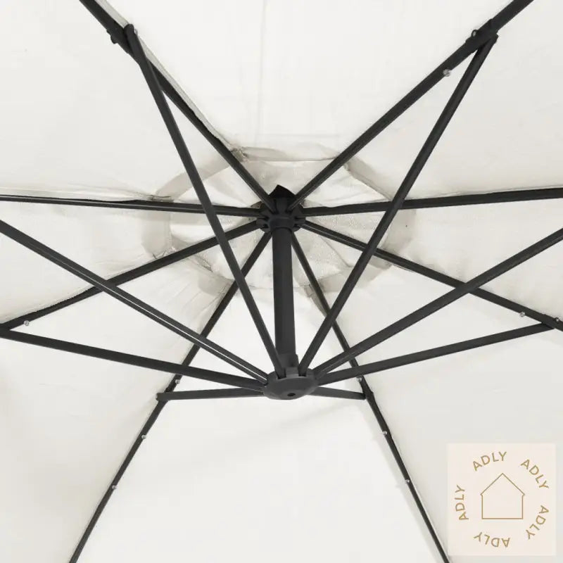 Hengende Hageparasoll Med Led-Lys Og Metallstang 350 Cm Sand