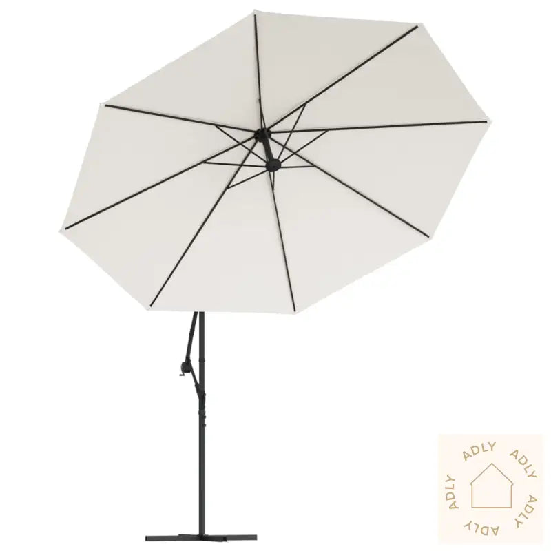 Hengende Hageparasoll Med Led-Lys Og Metallstang 350 Cm Sand