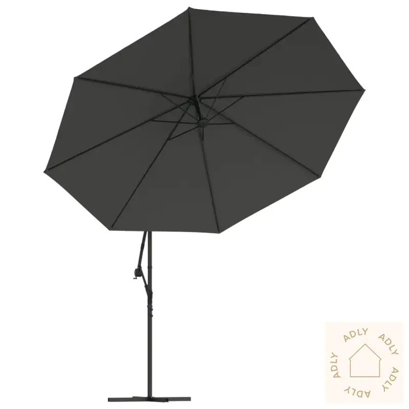 Hengende Hageparasoll Med Led Og Metallstang 350 Cm Antrasitt