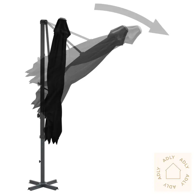Hengende Hageparasoll Med Aluminiumsstang Svart 250X250 Cm