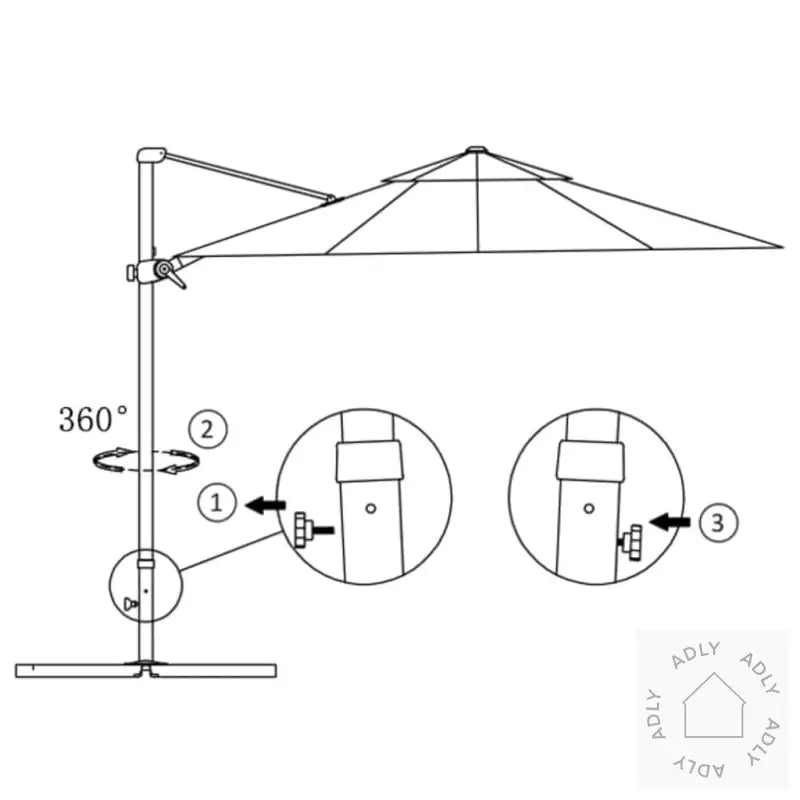 Hengende Hageparasoll Med Aluminiumsstang Svart 250X250 Cm