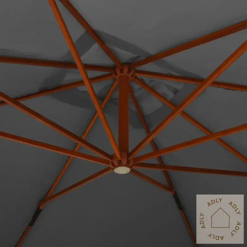 Hengende Hageparasoll Med Trestang 400X300 Cm Antrasitt