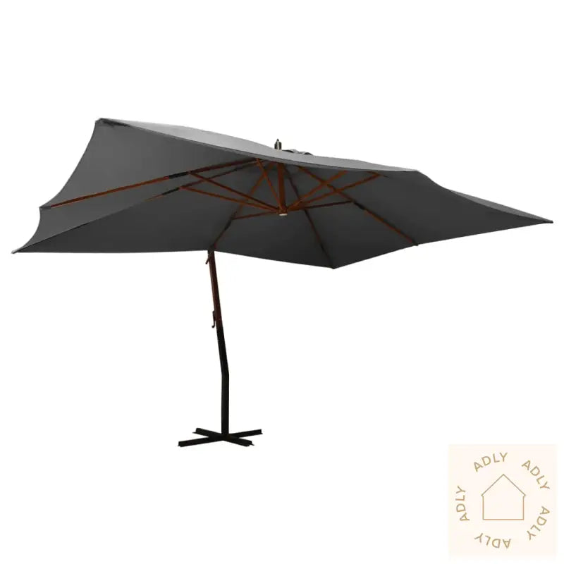 Hengende Hageparasoll Med Trestang 400X300 Cm Antrasitt