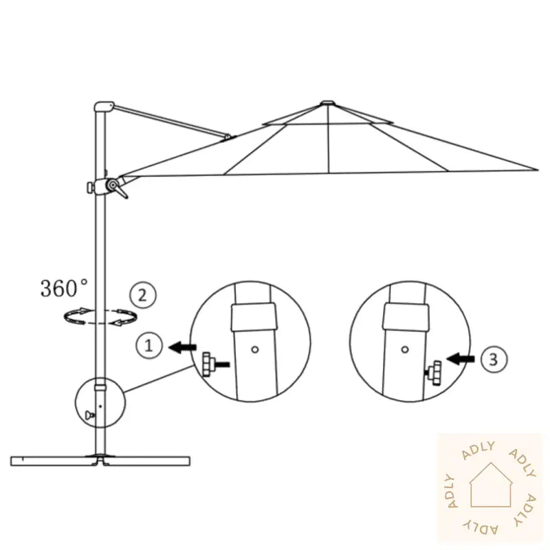 Hengende Hageparasoll Med Aluminiumsstang Antrasitt 300 Cm