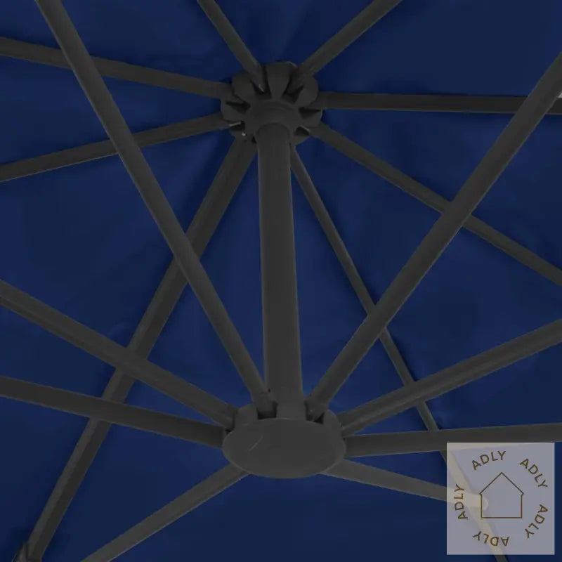 Hengeparasoll Med Aluminiumstang 4X3 M Asurblå