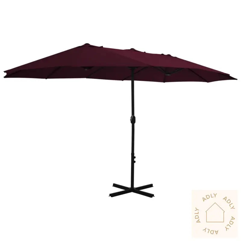 Parasoll Med Aluminiumsstang 460X270 Cm Vinrød