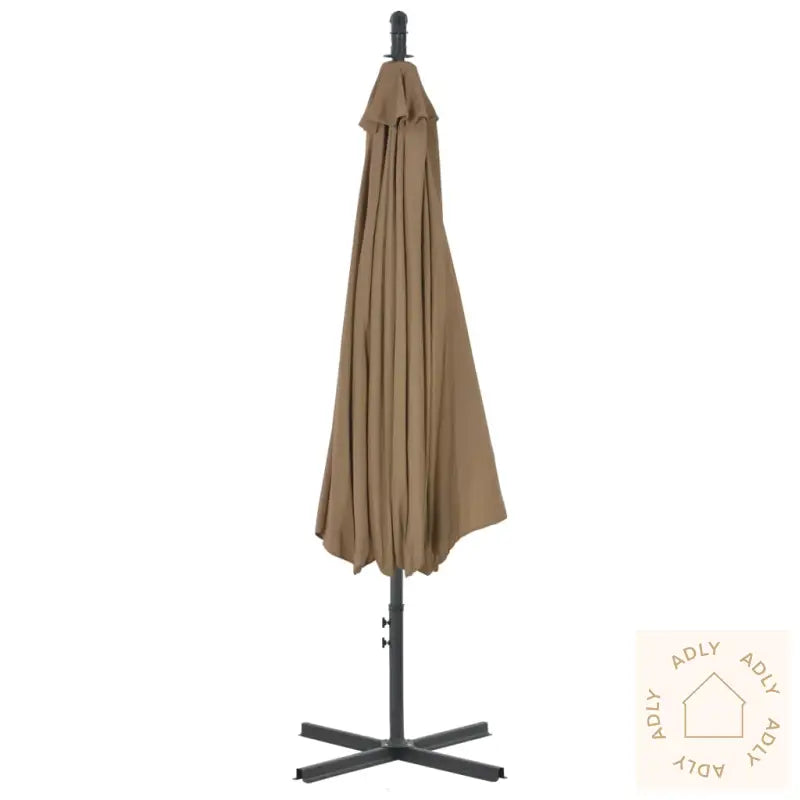 Hengende Hageparasoll Med Trestang 300 Cm Gråbrun