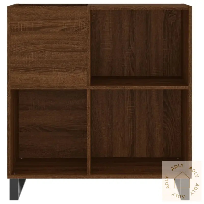 Hifi-Benk Brun Eik 84,5X38X89 Cm Konstruert Tre