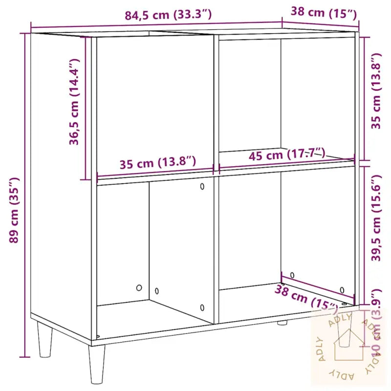 Plateskap Artisan Eik 84,5X38X89 Cm Konstruert Tre