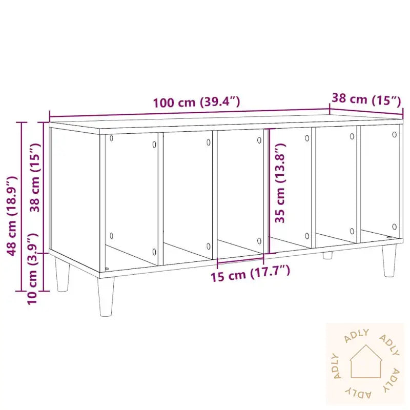 Plateskap Artisan Eik 100X38X48 Cm Konstruert Tre