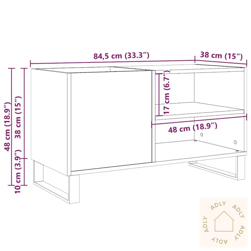 Plateskap Artisan Eik 84,5X38X48 Cm Konstruert Tre