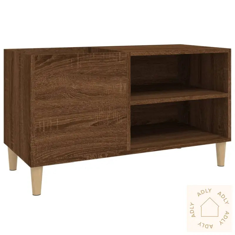 Hifi-Benk Brun Eik 84,5X38X48 Cm Konstruert Tre