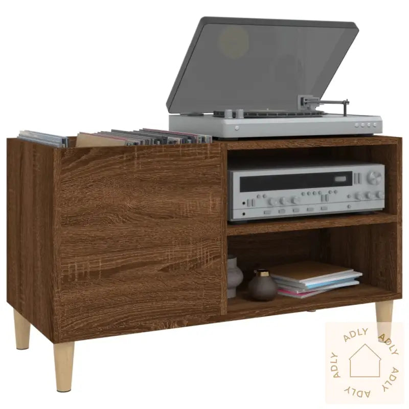 Hifi-Benk Brun Eik 84,5X38X48 Cm Konstruert Tre