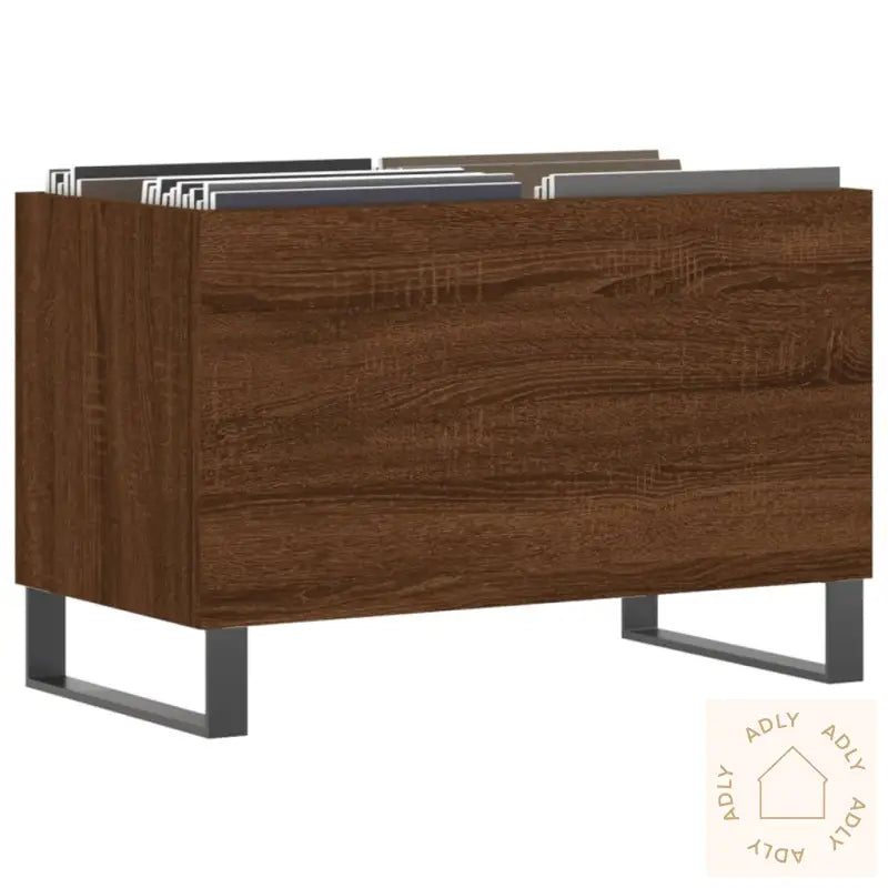 Hifi-Benk Brun Eik 74,5X38X48 Cm Konstruert Tre