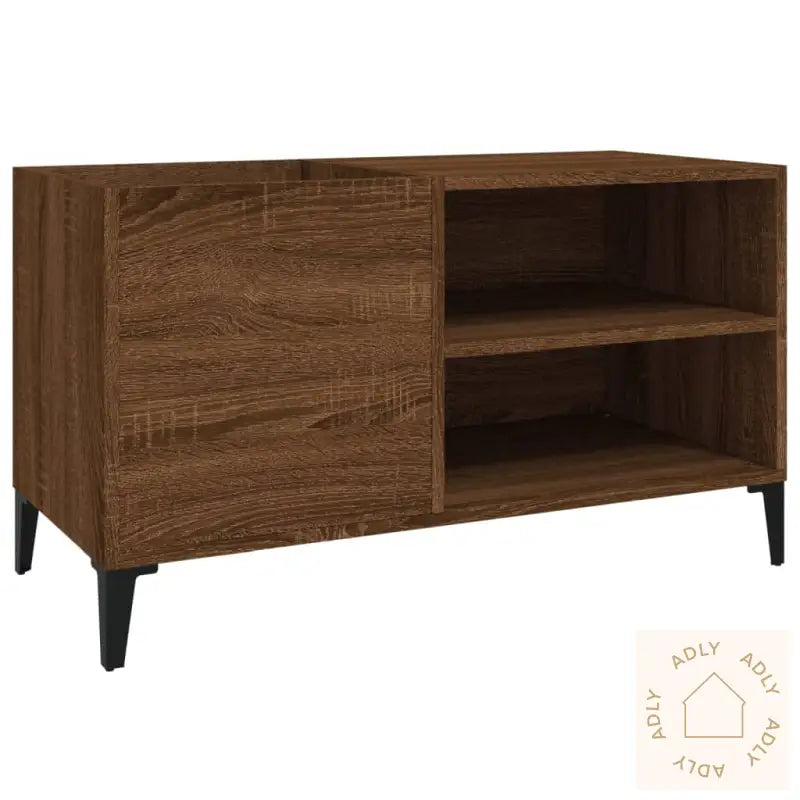 Hifi-Benk Brun Eik 84,5X38X48 Cm Konstruert Tre