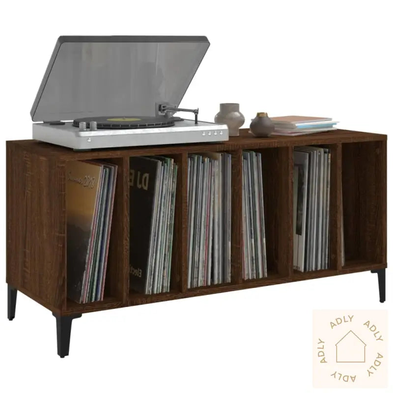 Hifi-Benk Brun Eik 100X38X48 Cm Konstruert Tre