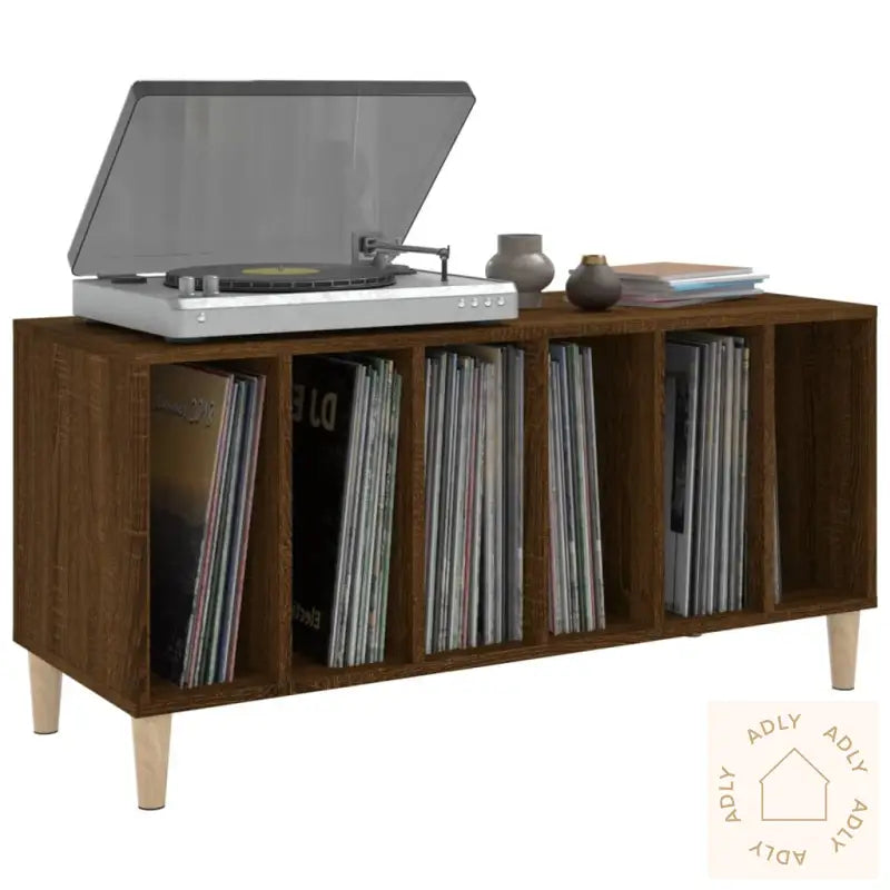 Hifi-Benk Brun Eik 100X38X48 Cm Konstruert Tre