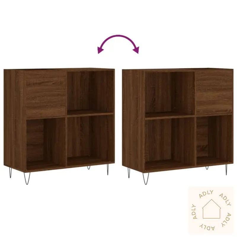 Hifi-Benk Brun Eik 84,5X38X89 Cm Konstruert Tre