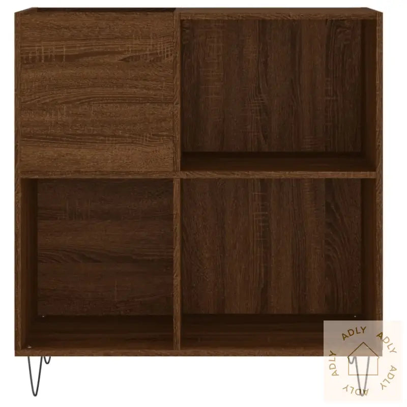 Hifi-Benk Brun Eik 84,5X38X89 Cm Konstruert Tre