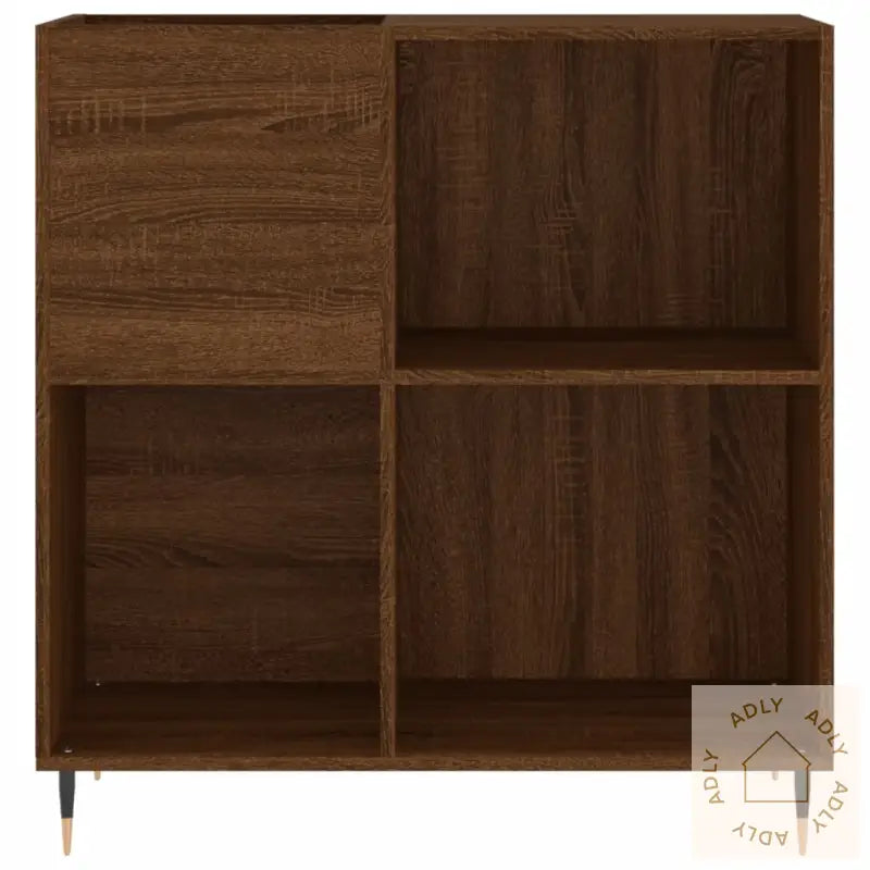 Hifi-Benk Brun Eik 84,5X38X89 Cm Konstruert Tre