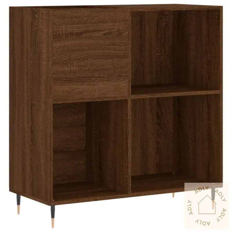 Hifi-Benk Brun Eik 84,5X38X89 Cm Konstruert Tre