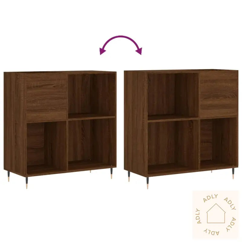 Hifi-Benk Brun Eik 84,5X38X89 Cm Konstruert Tre