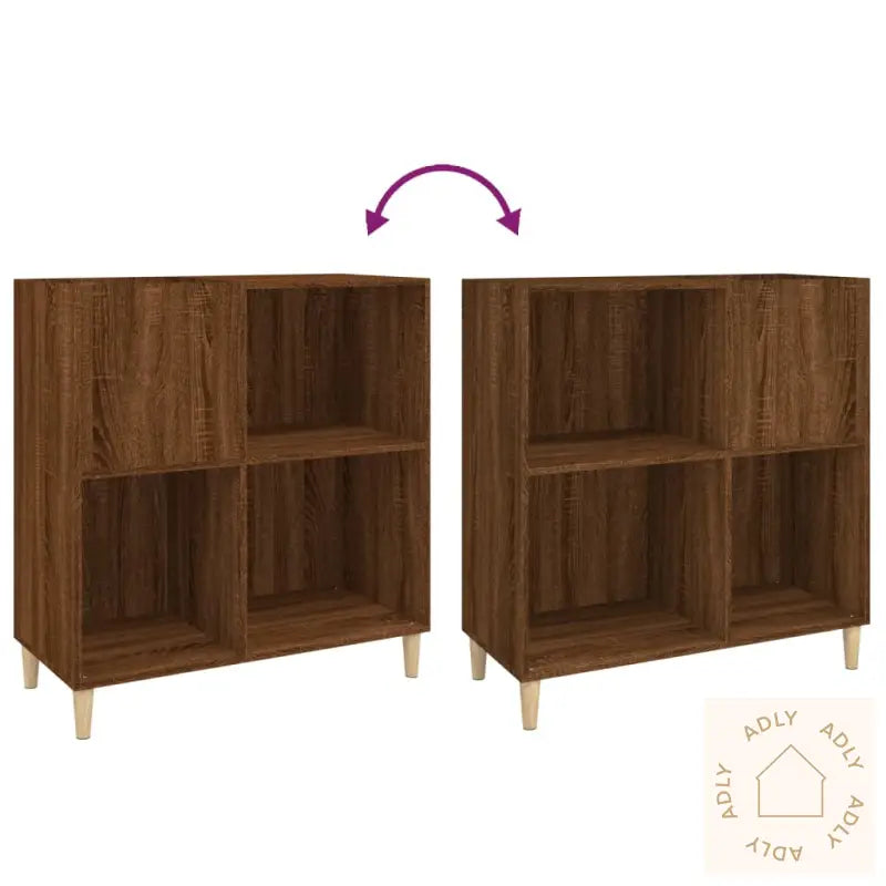 Hifi-Benk Brun Eik 84,5X38X89 Cm Konstruert Tre