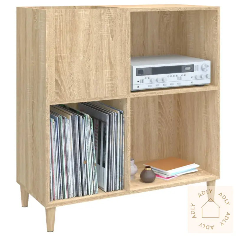 Hifi-Benk Sonoma Eik 84,5X38X89 Cm Konstruert Tre