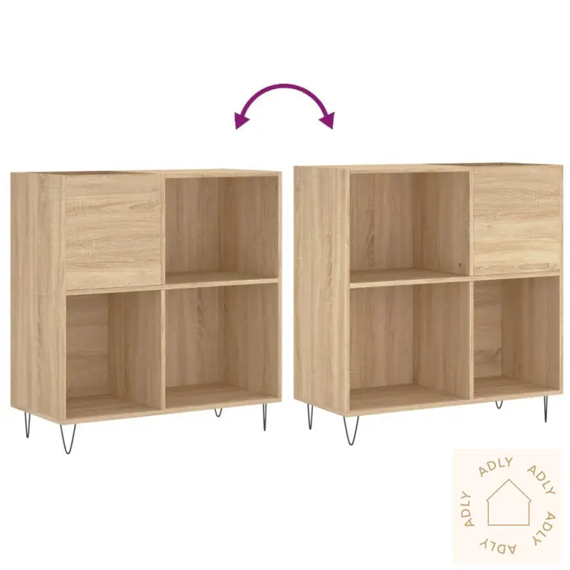 Hifi-Benk Sonoma Eik 84,5X38X89 Cm Konstruert Tre