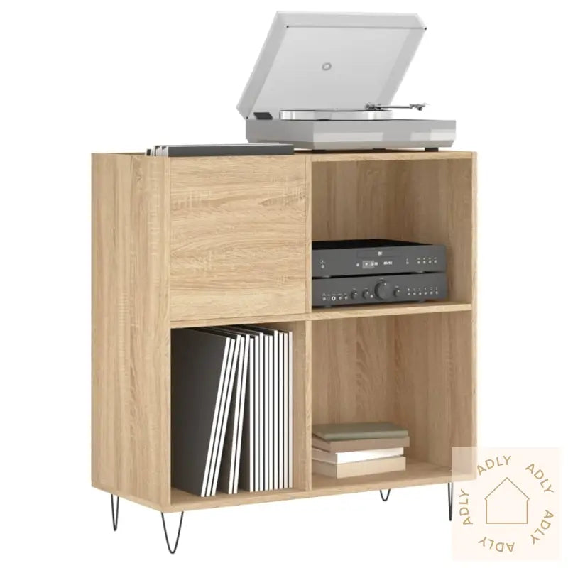 Hifi-Benk Sonoma Eik 84,5X38X89 Cm Konstruert Tre
