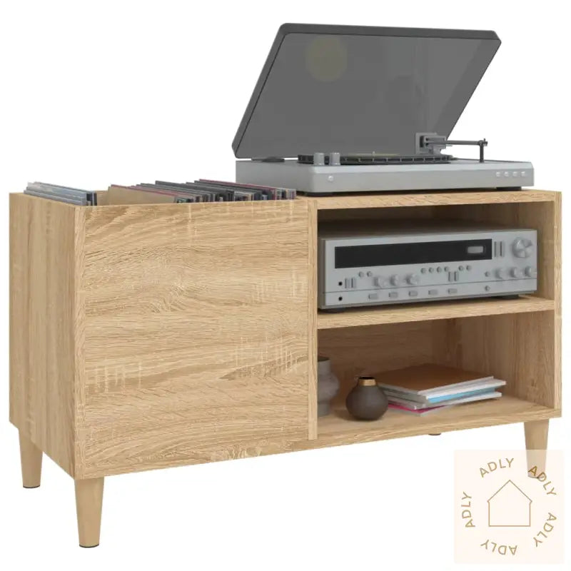 Hifi-Benk Sonoma Eik 84,5X38X48 Cm Konstruert Tre