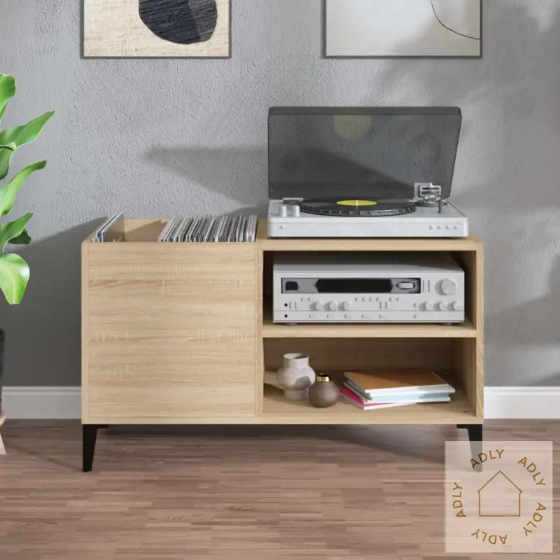 Hifi-Benk Sonoma Eik 84,5X38X48 Cm Konstruert Tre