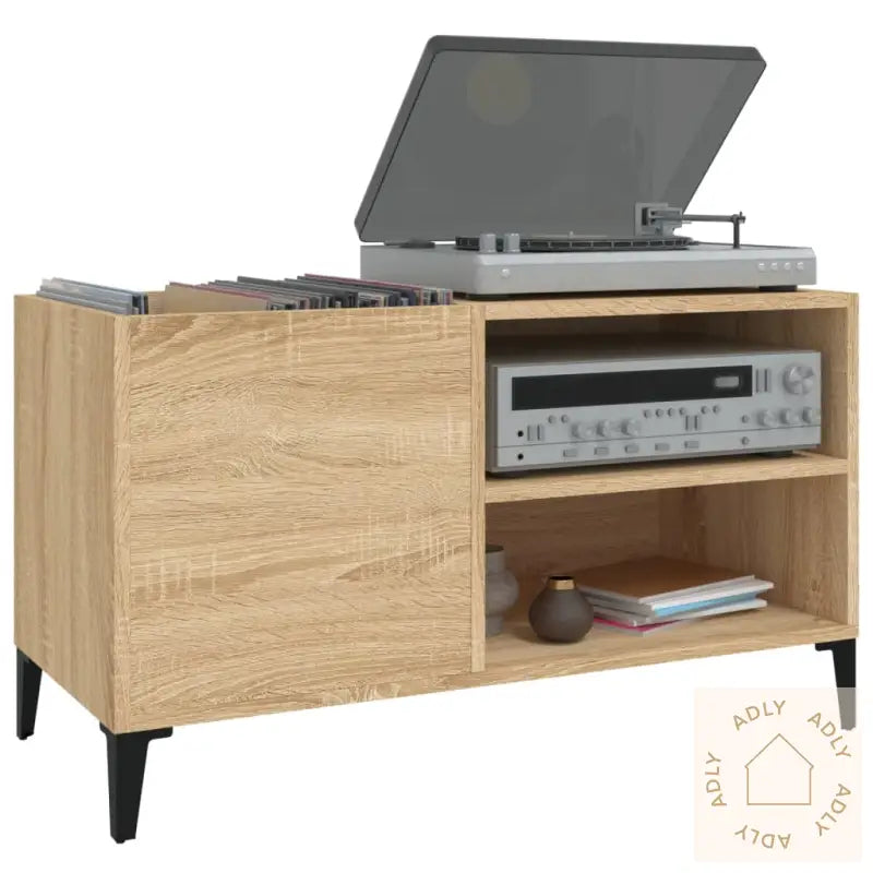 Hifi-Benk Sonoma Eik 84,5X38X48 Cm Konstruert Tre