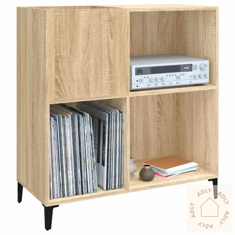 Hifi-Benk Sonoma Eik 84,5X38X89 Cm Konstruert Tre