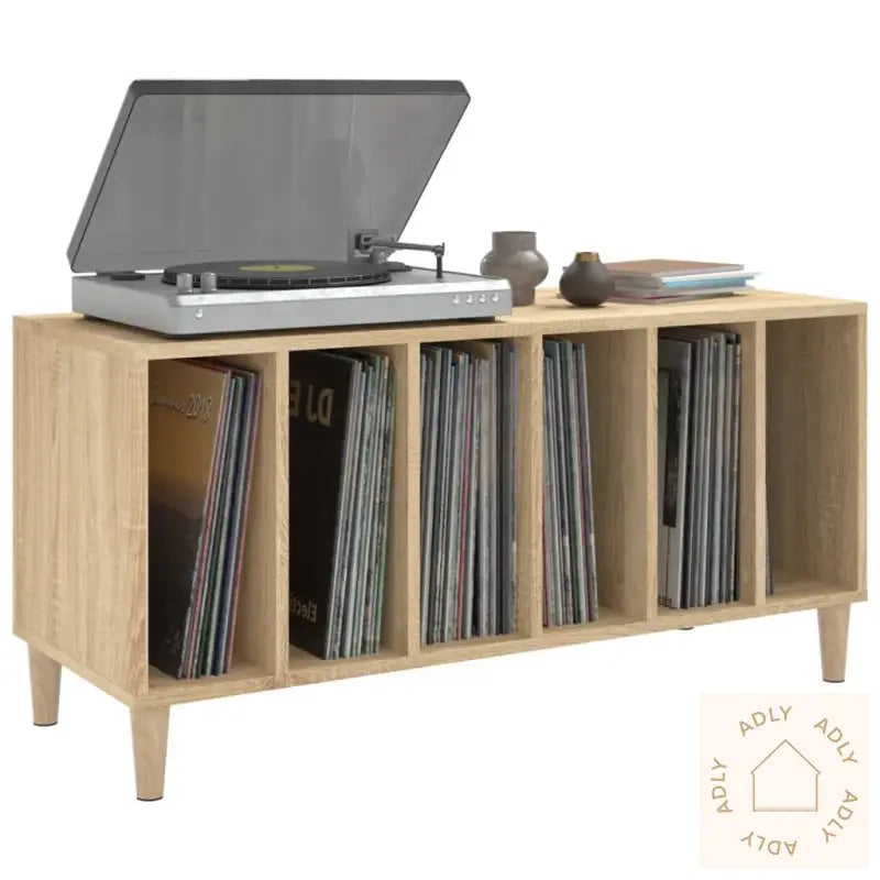 Hifi-Benk Sonoma Eik 100X38X48 Cm Konstruert Tre