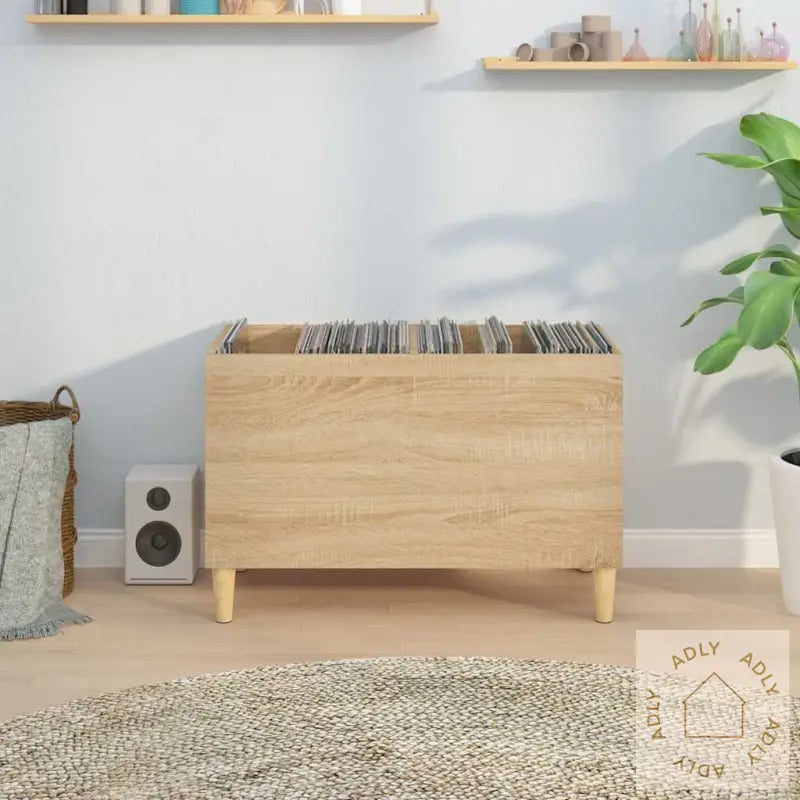 Hifi-Benk Sonoma Eik 74,5X38X48 Cm Konstruert Tre