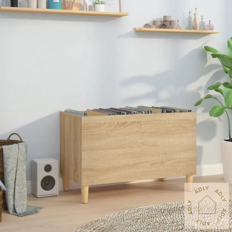 Hifi-Benk Sonoma Eik 74,5X38X48 Cm Konstruert Tre
