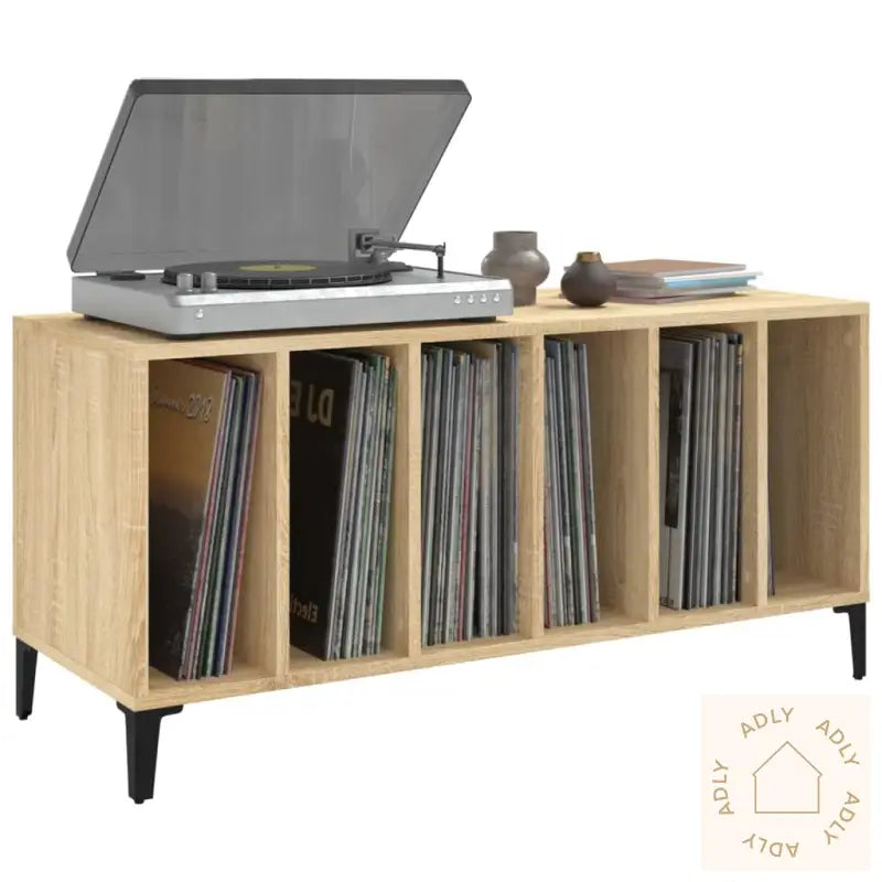 Hifi-Benk Sonoma Eik 100X38X48 Cm Konstruert Tre